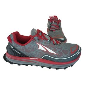 NWOB ALTRA Timp Trail Running Shoes Men's 9 Charcoal/Red Zero Drop Footshape Toe